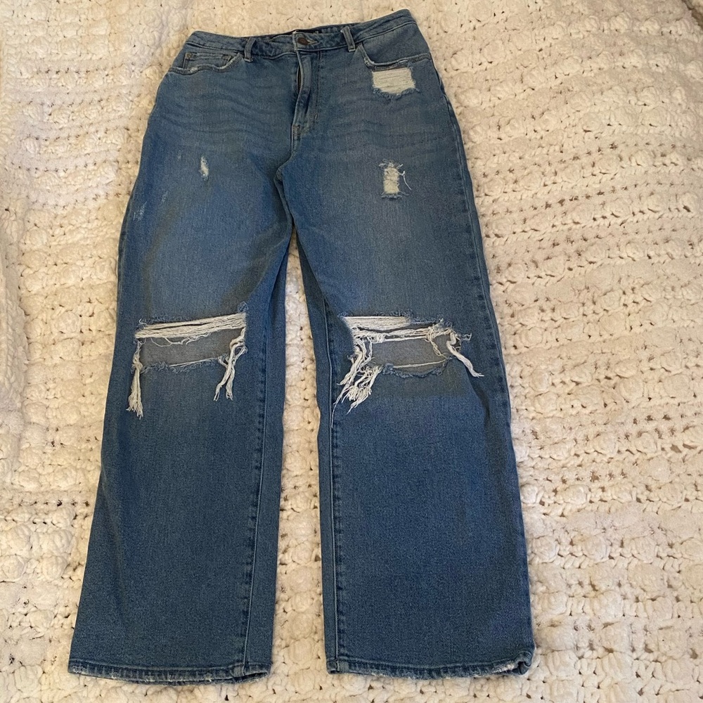 Hollister high rise wide leg distressed  jeans
